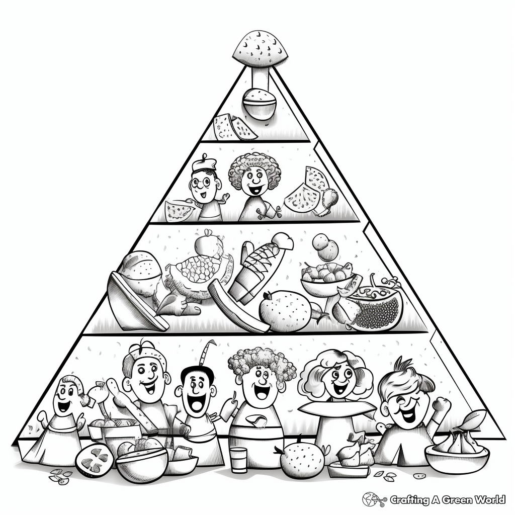 Festive Food Pyramid Coloring Pages 1