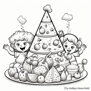 Festive Food Pyramid Coloring Pages 2
