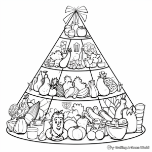 Festive Food Pyramid Coloring Pages 4