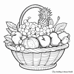 Festive Fruit Basket Coloring Pages for Holidays 3