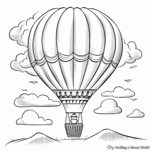 Festive Hot-Air Balloon Coloring Pages 2