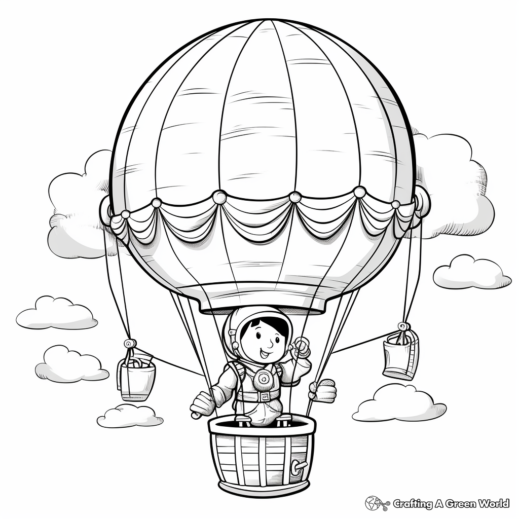 Festive Hot-Air Balloon Coloring Pages 3