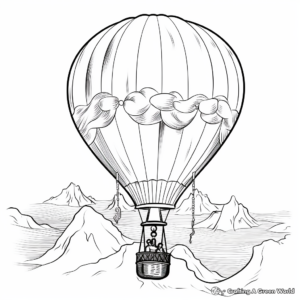 Festive Hot-Air Balloon Coloring Pages 4
