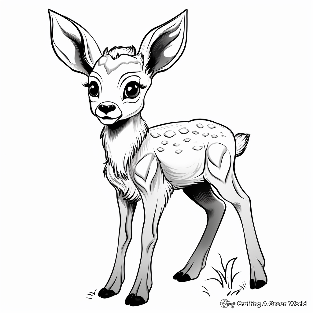 Fetching Baby Fawn Coloring Pages 2