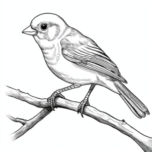 Field Sparrow Coloring Pages for Bird Lovers 1