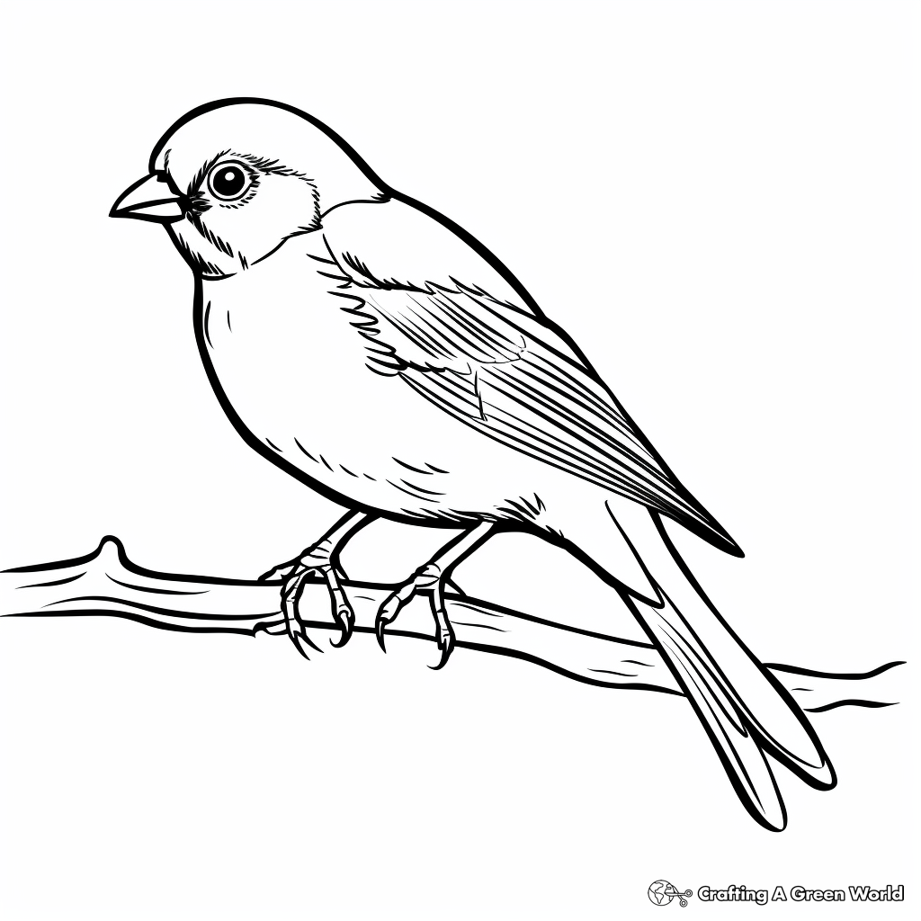Field Sparrow Coloring Pages for Bird Lovers 2