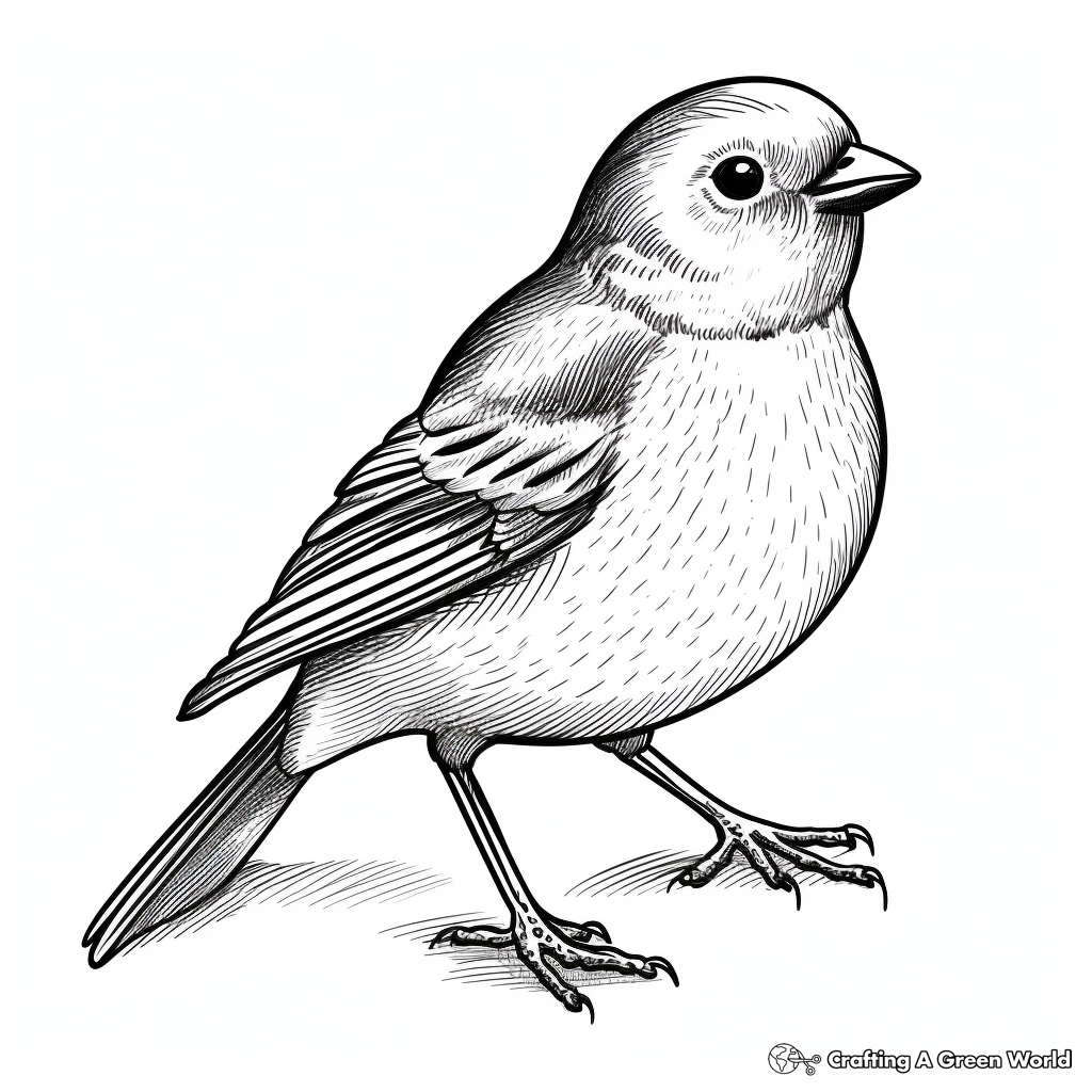 Field Sparrow Coloring Pages for Bird Lovers 3