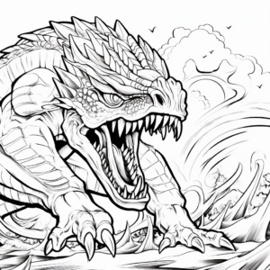 Fierce Amargasaurus Fighting Scene Coloring Pages 1