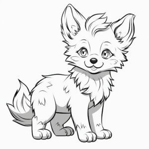 Fierce Anime Wolf Pup Coloring Pages 3