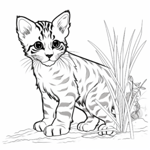 Fierce Bengal Cat Coloring Pages 2