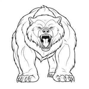 Fierce Black Bear Coloring Pages 1