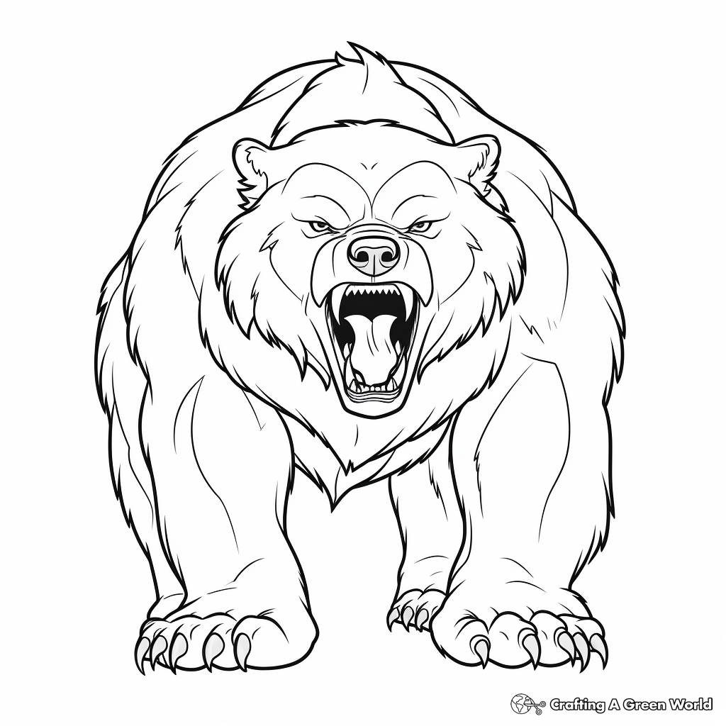 Fierce Black Bear Coloring Pages 1