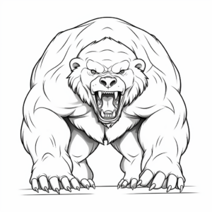 Fierce Black Bear Coloring Pages 2