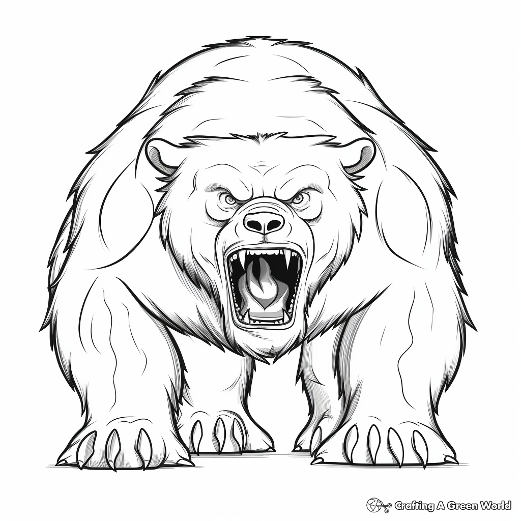 Fierce Black Bear Coloring Pages 3