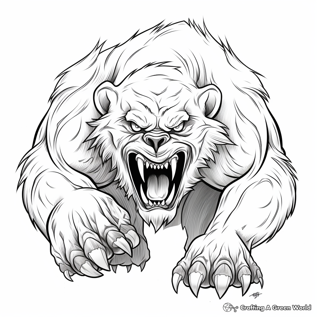 Fierce Black Bear Coloring Pages 4