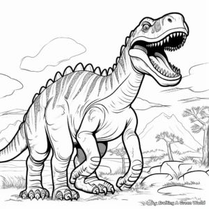Fierce Brontosaurus Historical Coloring Pages 4