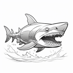Fierce Megalodon Shark Coloring Pages 1