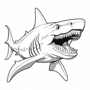 Fierce Megalodon Shark Coloring Pages 3