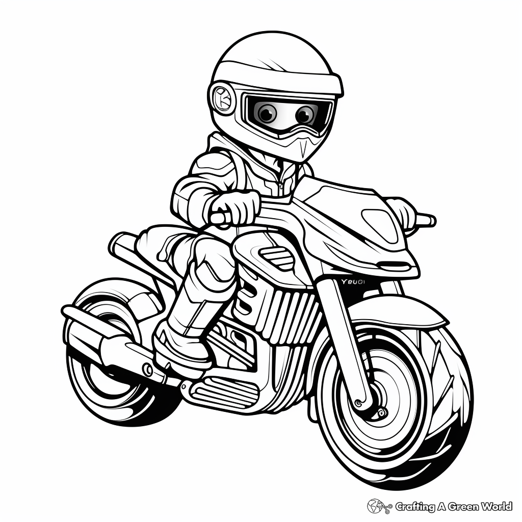Fierce Ninja Motorcycle Coloring Pages for Kids 2
