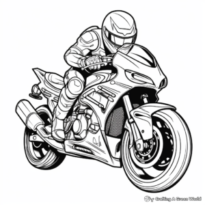 Fierce Ninja Motorcycle Coloring Pages for Kids 4