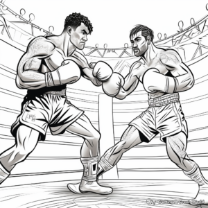 Fierce Olympic Boxing Match Coloring Pages 2