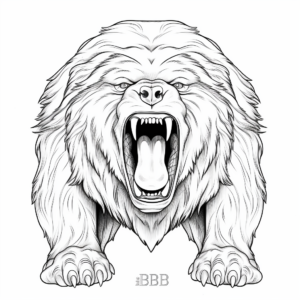 Fierce Roaring Bear Coloring Pages 1