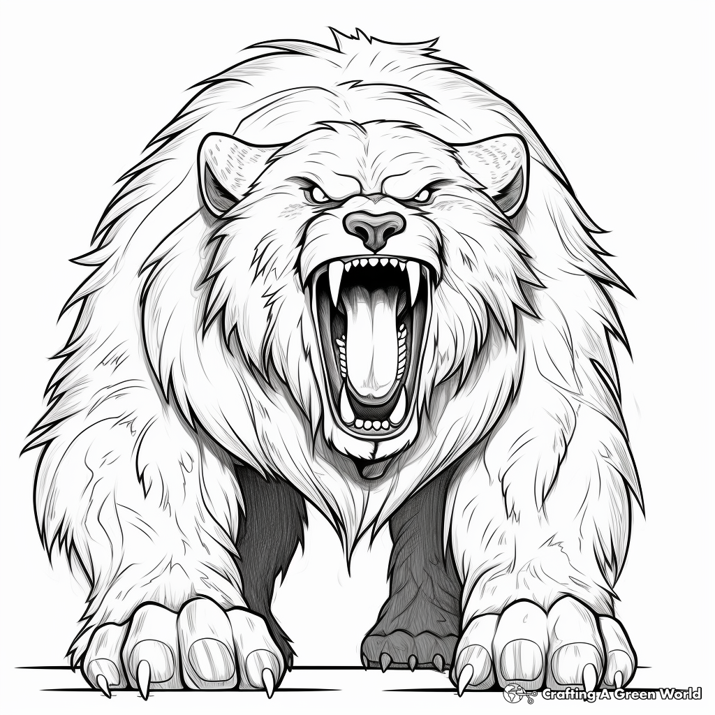 Fierce Roaring Bear Coloring Pages 2