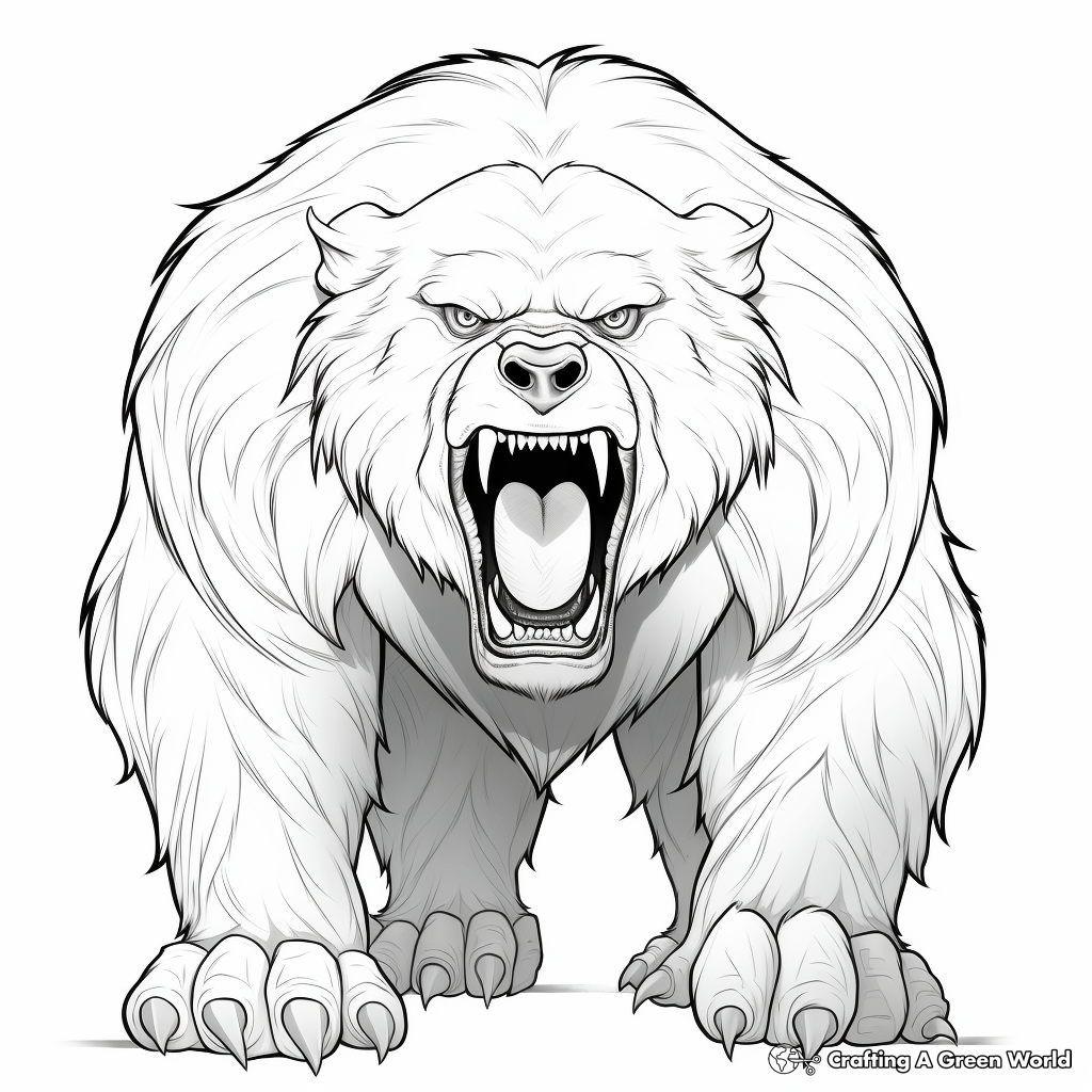 Fierce Roaring Bear Coloring Pages 3