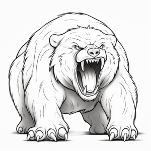 Fierce Roaring Bear Coloring Pages 4