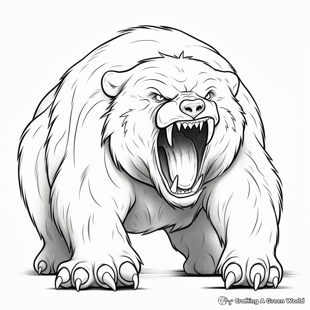 Fierce Roaring Bear Coloring Pages 4