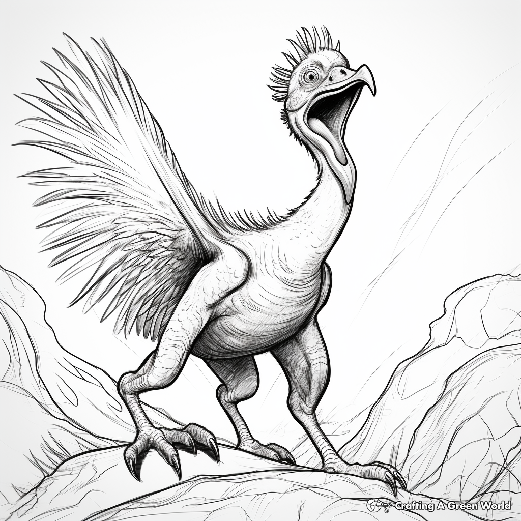 Fierce Roaring Troodon Coloring Pages 4
