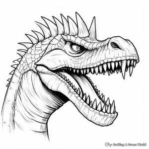 Fierce Spinosaurus Head Coloring Pages 1