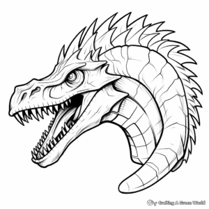 Fierce Spinosaurus Head Coloring Pages 4