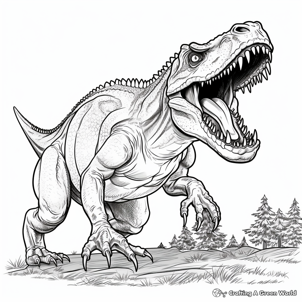 Fierce Tyrannosaurus Rex Coloring Pages 2