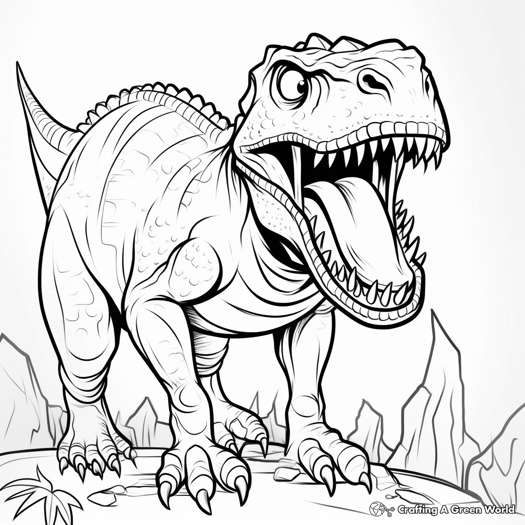 Fierce Tyrannosaurus Rex Coloring Pages 3