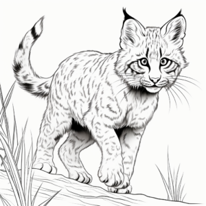 Fierce Wild Bobcat Coloring Pages 1