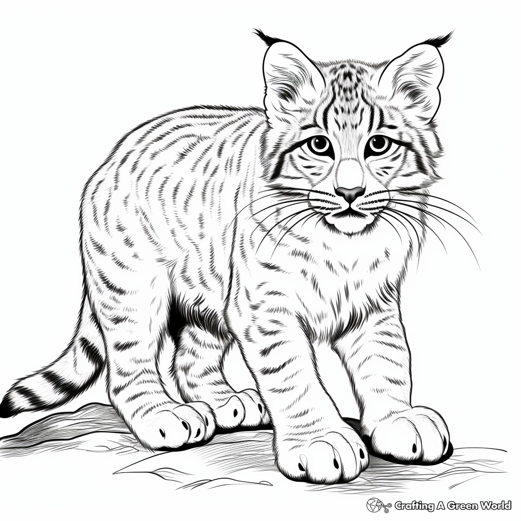 Fierce Wild Bobcat Coloring Pages 3