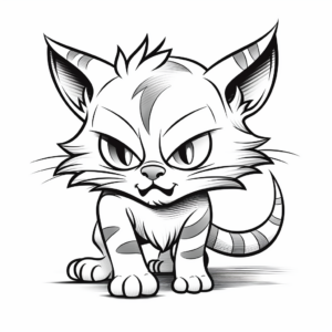Fierce Wild Striped Cat Coloring Pages 4