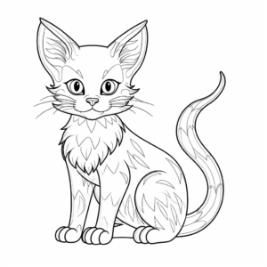 Fiery Abyssinian Cat Coloring Pages 1