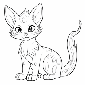 Fiery Abyssinian Cat Coloring Pages 2