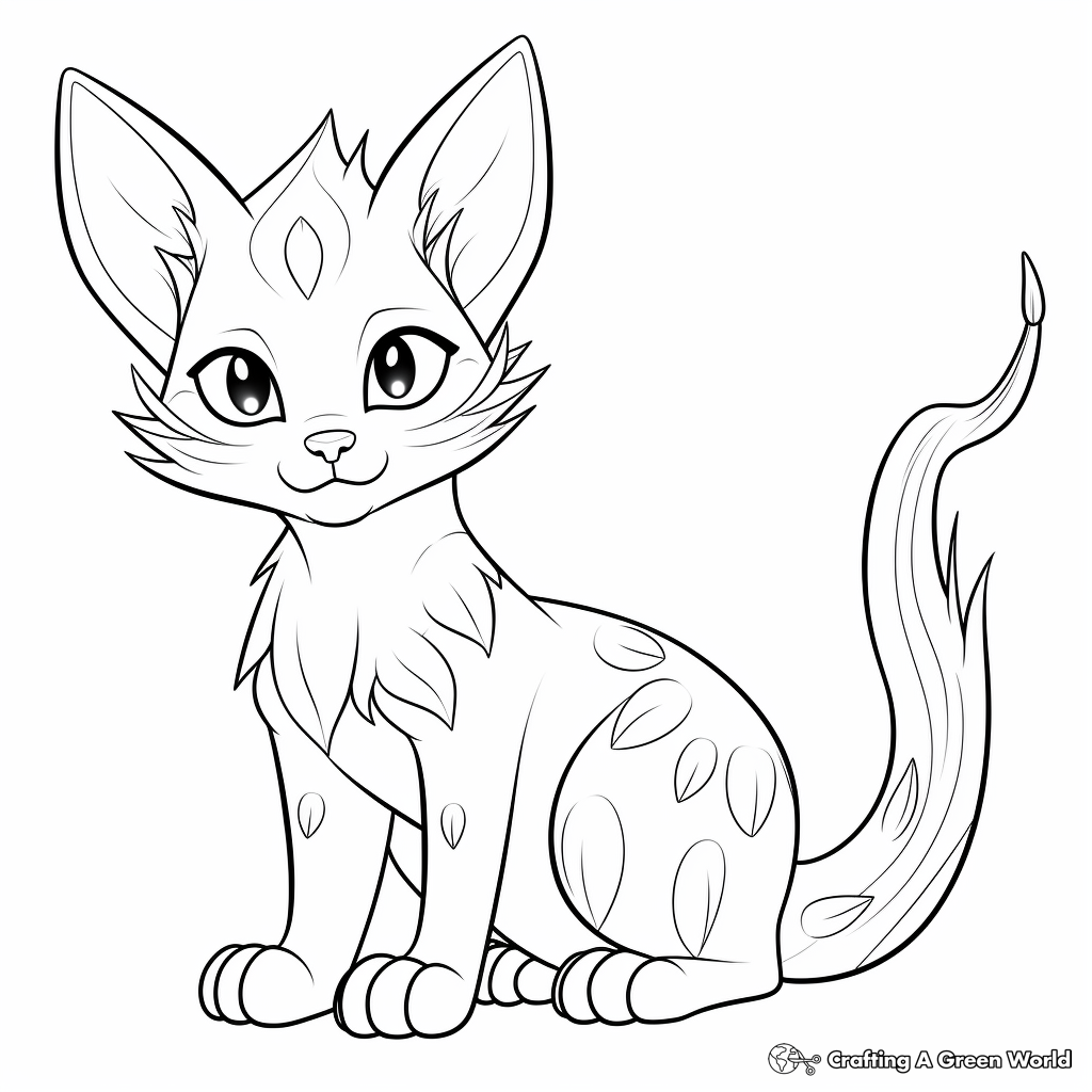 Fiery Abyssinian Cat Coloring Pages 2