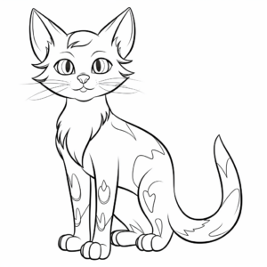 Fiery Abyssinian Cat Coloring Pages 3