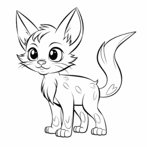 Fiery Abyssinian Cat Coloring Pages 4