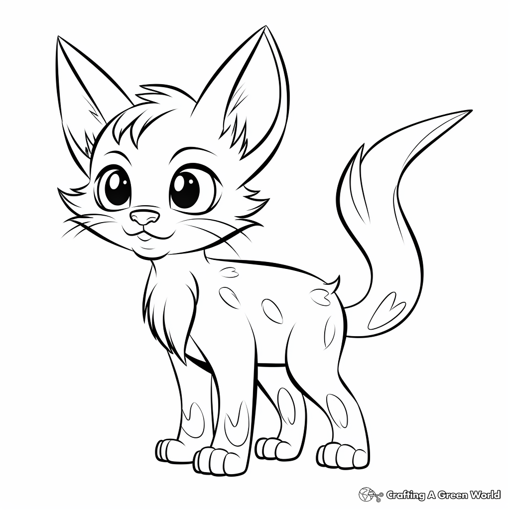 Fiery Abyssinian Cat Coloring Pages 4