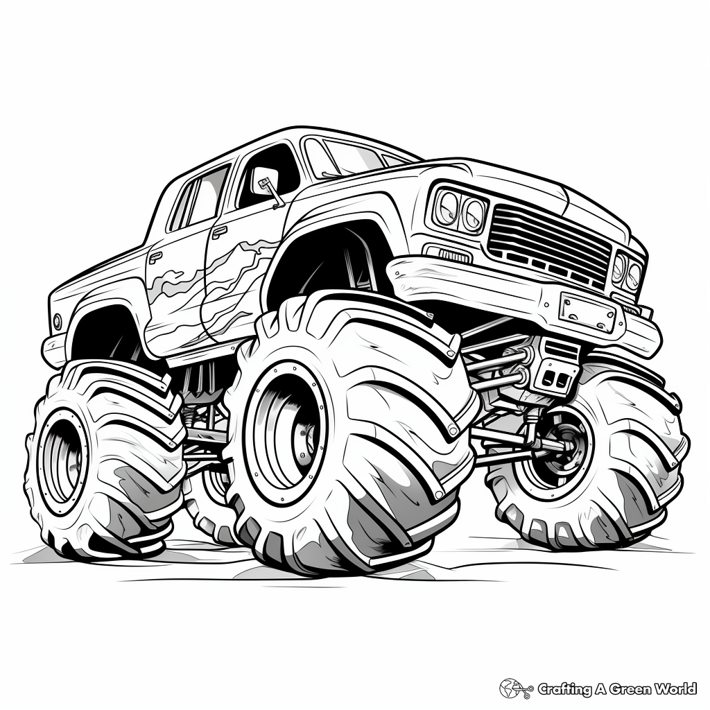 Fiery Hot Wheels Monster Truck Coloring Sheets 2