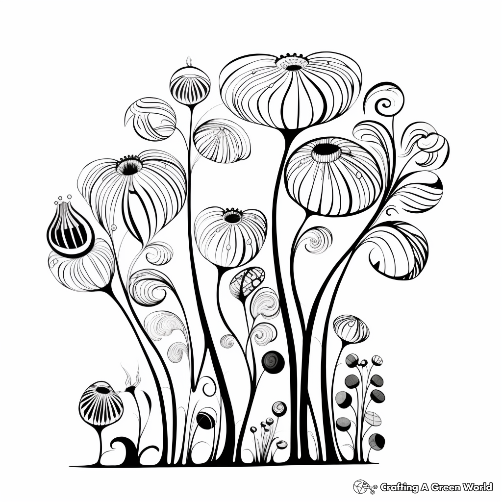 Fig In various Stages: From Blossom to Fruit Coloring Pages 4