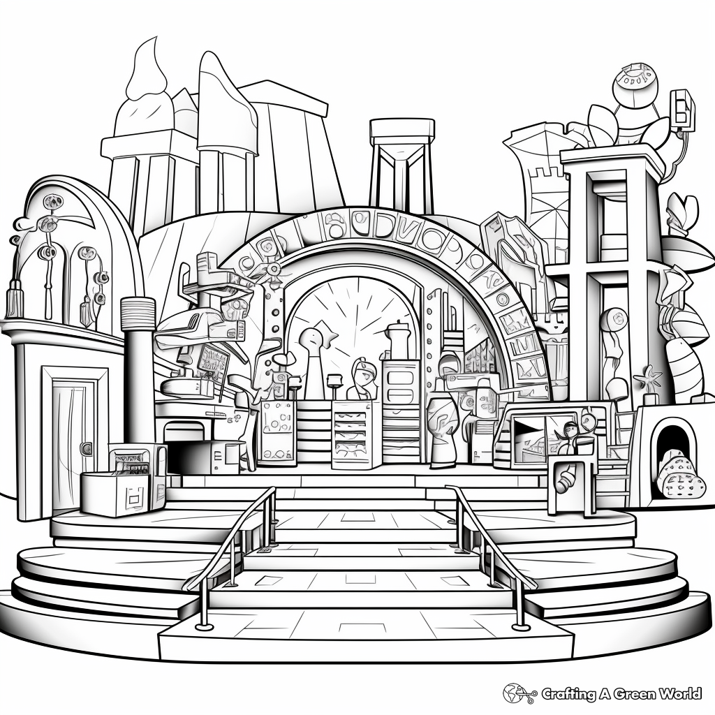 Film Set Stage Coloring Pages for Movie Lovers 1