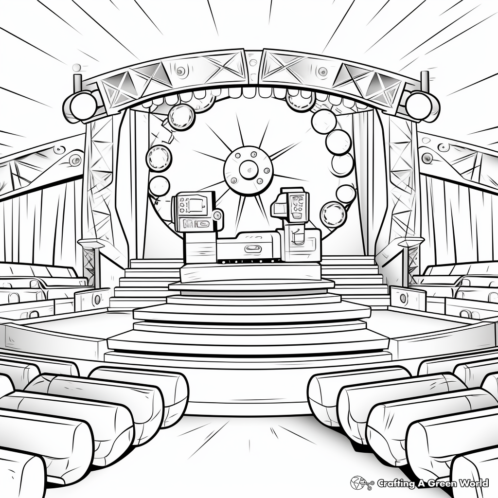 Film Set Stage Coloring Pages for Movie Lovers 3