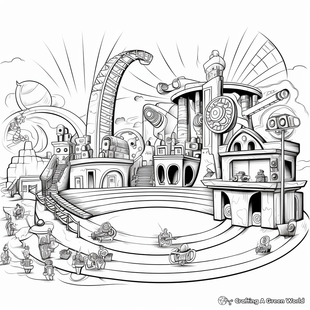 Film Set Stage Coloring Pages for Movie Lovers 4