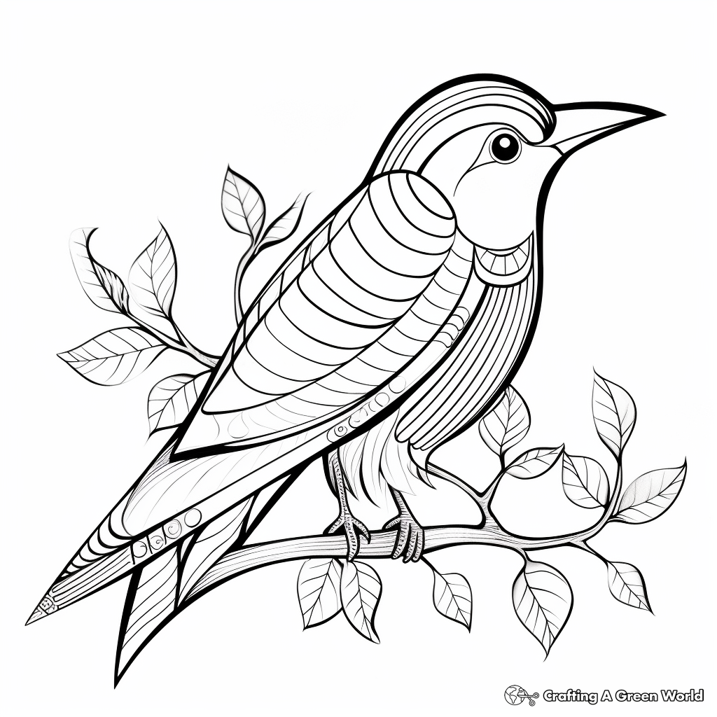 Fine Art Woodpecker Coloring Pages 4